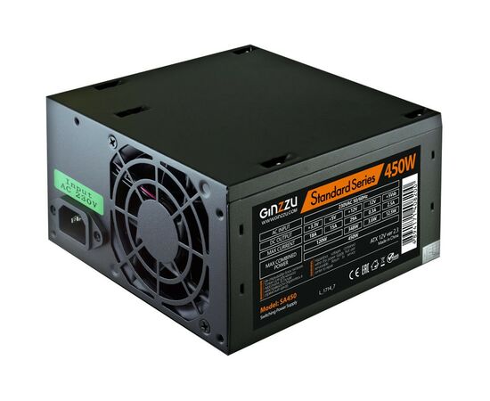 Блок питания Ginzzu SA450 (SA450) 450 Вт ATX, 80 мм