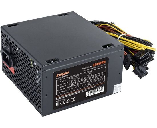 Блок питания Exegate EX264476 RUS Exegate 650 NPXE(+PFC), ATX, black, 12cm fan, 24+(4+4)p, (6+2)p PCI-E, 3x SATA