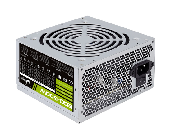 Блок питания Formula Eco-500 W (ATX v2.3, 20+4 P, 4 P, 1x PC Ie 6 P, 2x SATA, 2x PATA, 1x FDD, 12cm fan)