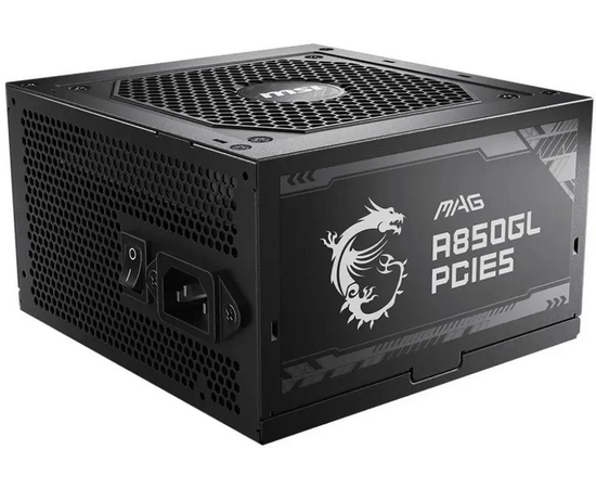 Блок питания MSI MAG A850 GL PCIE5 (306-7 ZP8 A11-CE0), 850 W, 80+ Gold, полностью модульный, ATX 3.0, PCIE5