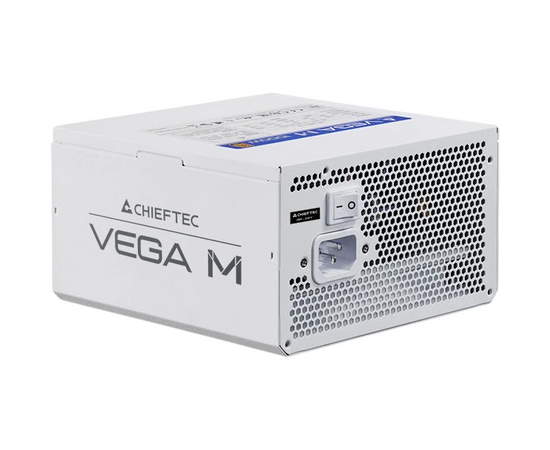 Блок питания Chieftec Vega M White PPG-850-CW (ATX 3.1, 850 W, 80 Plus Gold, Active PFC, 135mm fan, Gen5 PC Ie, Full Cable Management, белый) Retail