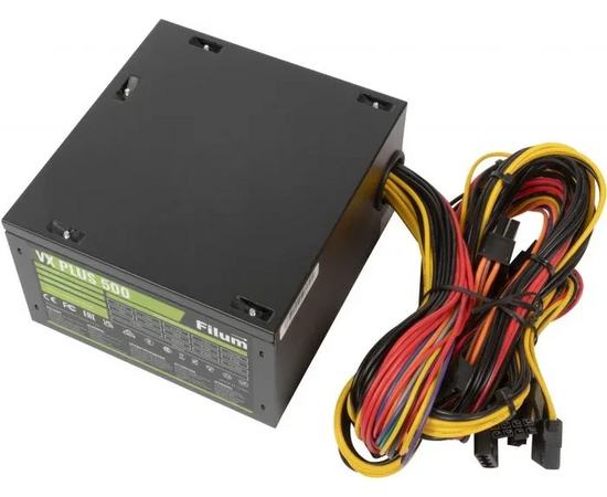 Блок питания Filum VX Plus 500 500 W ATX (20/24+4+3 SATA+3 PATA+6/8 pin, вентилятор d120мм)