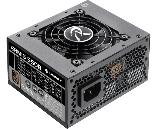 Блоки питания RAIJINTEK Ermis 550 (0 R30 B00002) 550 W 80+ Bronze (SFX, Non-modular, 1x24(20+4)pin, 1x4+4-pin CPU, 2x6+2-pin PC Ie)