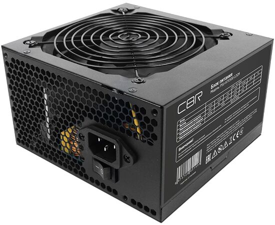 Блок питания CBR PSU-ATX550-12 GM ATX 550 W 80+ Bronze, DC-DC, APFC, 0.6mm, 24pin, 1*8-pin(4+4 P), 1*6+2pin, 4*SATA, 2*IDE, 12cm, черный