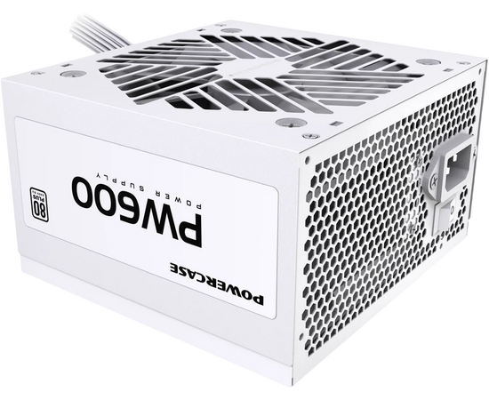 Блок питания Powercase PW600 (PSW-600 W-DC) / White / (80 Plus, ATX 2.31, 600 W, APFC, DC-DC, 120mm Fan)