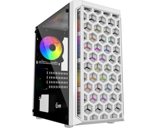 Корпус Powercase CMIMTW-L3 Mistral Micro T3 W, Tempered Glass, Mesh, 2x 140mm + 1х 120mm 5-color fan, белый, m ATX (CMIMTW-L3)