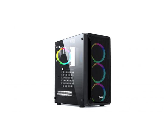 Корпус Powercase Mistral Z4 Mesh LED (CMIZB-L4) Tempered Glass, 4x 120mm 5-color fan, чёрный, ATX