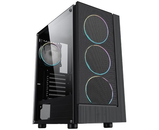 Корпус Formula F-33 RGB черный без БП ATX 3x120mm 2x USB2.0 1x USB3.0 audio bott PSU