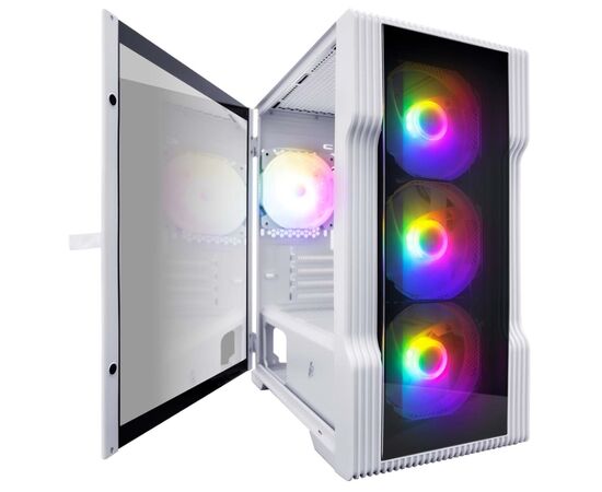 Корпус 1 STPLAYER Trilobite T3-G T3-G-WH-4 F1-W White m ATX TG 4x 120mm LED fans inc