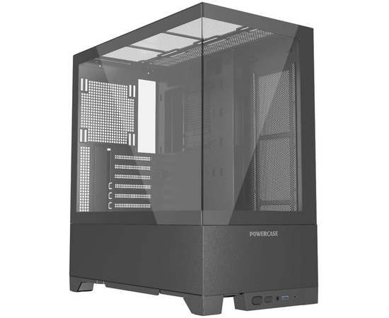 Корпус Powercase Vision Black V2 (CVBAV2-L0), Tempered Glass, чёрный, ATX