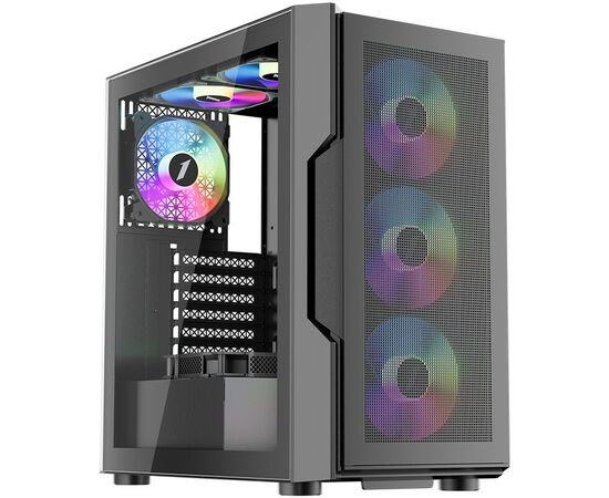Корпус 1 STPLAYER TRILOBITE T7-P Black / ATX / 4x120mm LED fans / T7-P-BK-4 F1