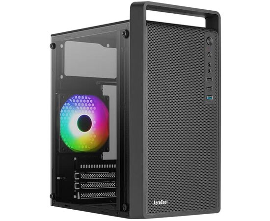 Корпус Aero Cool CS-109-G-BK-v1 (4711099472376) Mini Tower (m ATX, USB3x1, USB2x2, 120mm RGB fan, без БП)