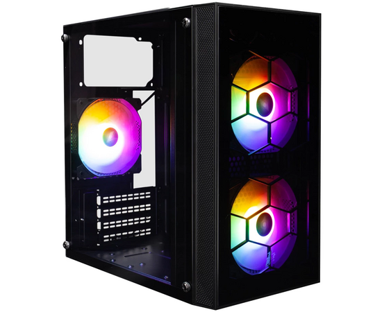 Корпус 1 STPLAYER FIREBASE X1 Black (X1-BK-3 F1) / m ATX / 3x120mm LED fans