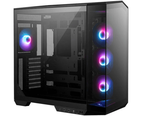 Корпус MSI Mag Pano 100 R PZ (306-7 G26 R21-HH9), Mid Tower, ATX, 2x USB 3.2 Gen 1, 1x USB 3.2 Gen2 Type-C, 3x120mm ARGB Reverse Blade Fan, 1x120mm ARGB Fan