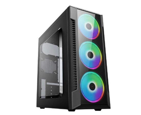 Игровой корпус: De Tech C3147 S USB 2.0 RGB Прозрачная боковая панель