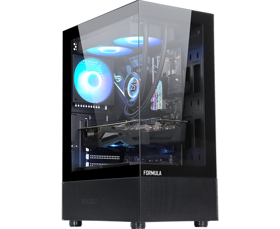 Корпус Formula Crystal Z1 Plus черный без БП ATX 2x120mm 2x USB2.0 1x USB3.0 audio bott PSU
