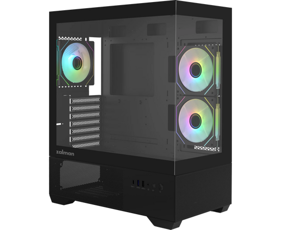 Корпус ZALMAN Chronix, ATX, Black, Window, 1x Combo (3.5’’ or 2.5’’), 1x3.5’’HDD, 2x2.5’’SSD, 1x USB2.0, 1x USB3.0, 1x USB Type-C