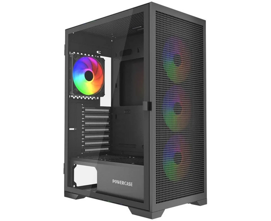 Корпус Powercase Mistral B415 (CMAB415-A4), Tempered Glass, 4x 120mm ARGB PWM Fans, чёрный, ATX