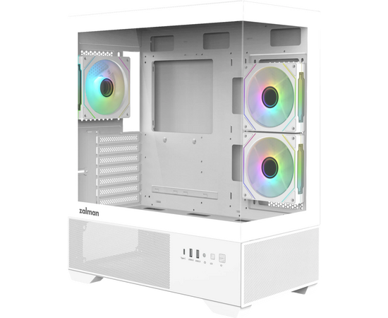 Корпус ZALMAN Chronix, ATX, White, Window, 1x Combo (3.5’’ or 2.5’’), 1x3.5’’HDD, 2x2.5’’SSD, 1x USB2.0, 1x USB3.0, 1x USB Type-C