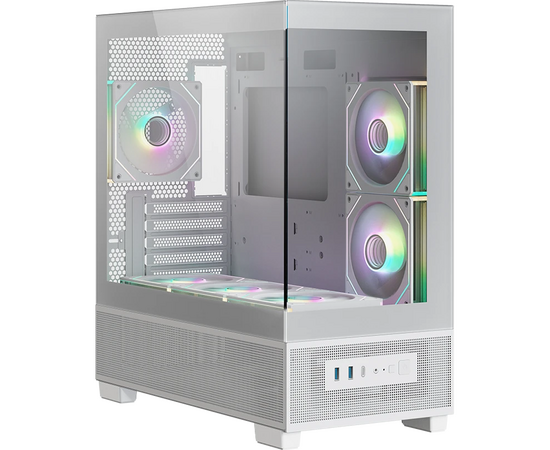Корпус XASTRA Q500 M 6 ARGB-C10-UC White (Q500 M-6 FM12 A-C10-UC-WH) m ATX/Aquarium/Screewless/ 6x120mm ARGB PWM FM fans/Argb+PWM HUB 10port/ Type-C