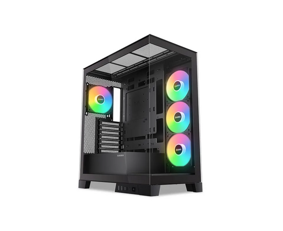 Корпус SAMA V50 Black (V50-BKADA4 X1-GL) без БП, Midi-Tower, TG, 4x120mm ARGB, 2x USB 3.0 + 1x USB 3.1 Type-C, ATX, m ITX