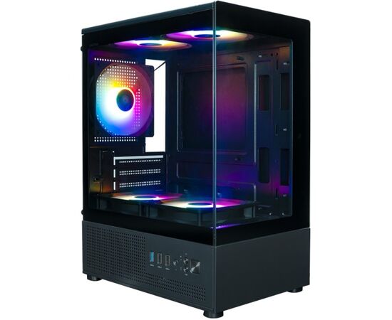 Корпус XASTRA Q300 M 5 FRGB Black (Q300 M-5 FC12 F) m ATX/Aquarium/Screewless/ 5x120mm FRGB FC fans