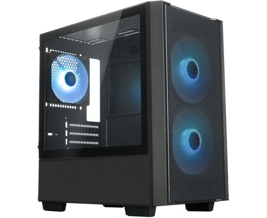 Корпус XASTRA A400 M 3 ARGB-C6 Black (A400 M-2 FC14 A-1 FC12 A-C6) m ATX/ Mesh/ Screwless TG+Mesh/2x140mm + 1x120mm FC ARGB PWM fans/Argb+PWM HUB 6port