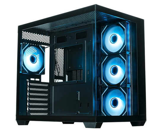 Корпус XASTRA QW500 4 ARGB-C10-UC Black (QW500-4 FM12 A-C10-UC) ATX/Aquarium/Screewless/4x120mm ARGB PWM FM fans/Argb+PWM HUB 10port/Type-C