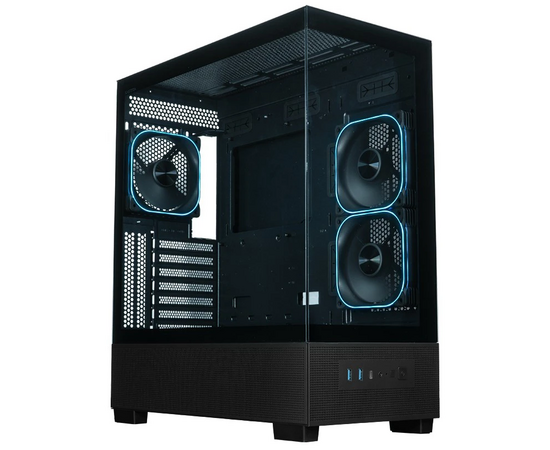 Корпус XASTRA Q500 3 ARGB-FG-C10-UC Black (Q500-3 FG12 A-C10-UC) ATX/Aquarium/Screewless/ 3x120mm ARGB PWM FG fans/Argb+PWM HUB 10port/ Type-C