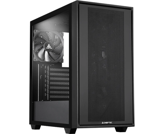 Корпус CHIEFTEC Night Hunter GS-03 B-BLK-OP без БП, боковая панель из закаленного стекла, 3x PWM 140мм вентилятора спереди, 1x PWM 140мм вентилятор сзади