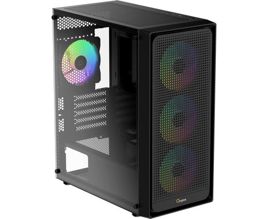 Корпус Ocypus Gamma C50 BK ARGB, MATX, USB3.0*1+USB2.0*2, FRONT 3x120mm ARGB, REAR 1x120mm ARGB
