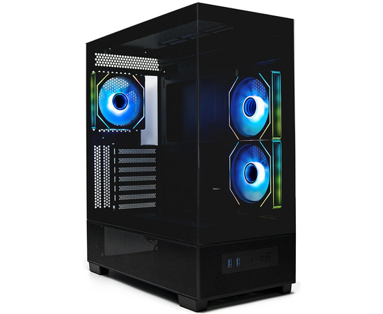 Корпус XASTRA Q500 3 ARGB-C10 Black (Q500-3 FM12 A-C10) ATX/Aquarium/Screewless/ 3x120mm ARGB PWM FM fans/Argb+PWM HUB 10port