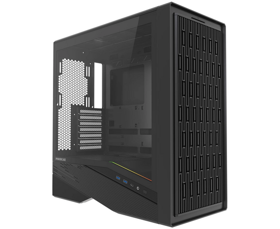 Корпус Powercase Intro (CJ235 IB-F0), TG, Type-C, W/O Fans, чёрный, ATX