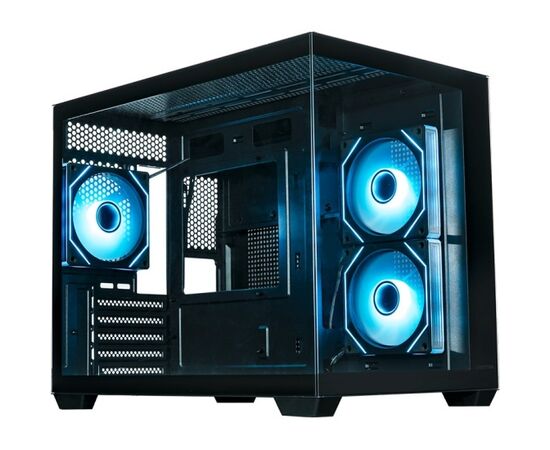 Корпус XASTRA QW500 M 3 ARGB-C10-UC Black (QW500 M-3 FM12 A-C10-UC) m ATX/Aquarium/Screewless/3x120mm ARGB PWM FM fans/Argb+PWM HUB 10port/Type-C
