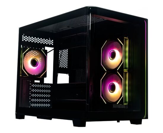 Корпус XASTRA QR600 M 3 ARGB C10-UC (QR600 M-3 FM12 A-C10-UC-L) Black m ATX/Aquarium/Curve Glass/Led Strip/3x120mm ARGB PWM FM fans/ Argb+PWM HUB 10port