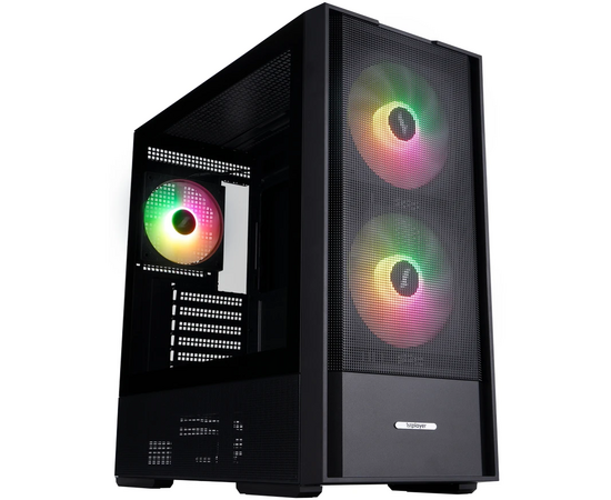 Корпус 1 STPLAYER AU7 ARGB Black (AU7-BK-2 FA7-14-2 FA7 R-1 FA7) / ATX / 2x140mm 3x120mm ARGB fans