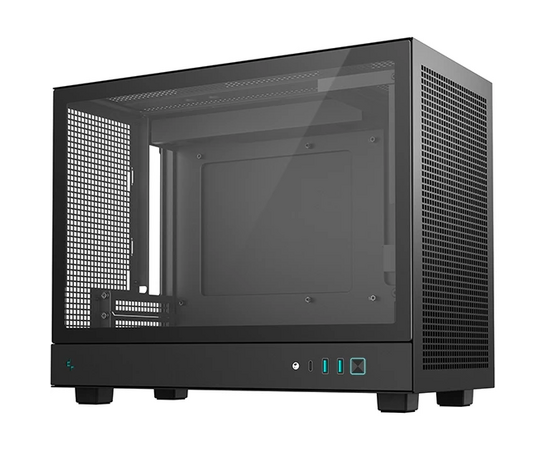 Корпус Deepcool CH160 Plus без БП, боковое окно (закаленное стекло), черный, Micro ATX/Mini-ITX