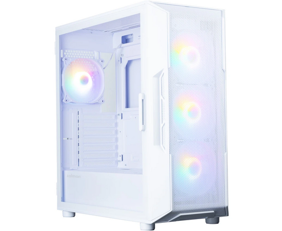 Корпус ZALMAN i3 Neo V2, ATX, White, Front Mesh, Window, 2x Combo (3.5" or 2.5"), 1x2.5", 1x USB Type C, 1x USB3.0, Front 3x120mm FRGB, Rear 1x120mm FRGB