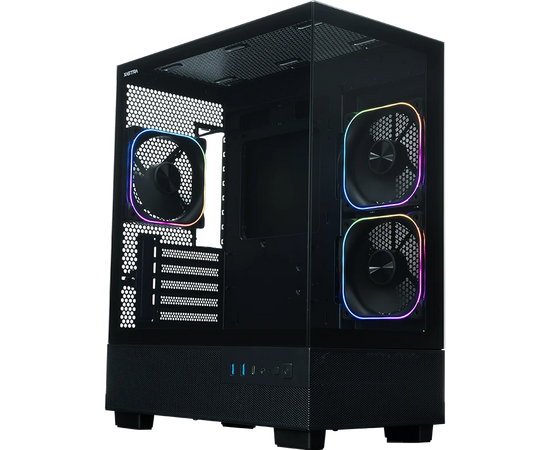 Корпус XASTRA Q400 M 3 ARGB-FG-C6-UC Black (Q400 M-3 FG12 A-C6-UC) m ATX/Aquarium/Screewless/ 3x120mm ARGB PWM FG fans/Argb+PWM HUB 6port/ Type-C