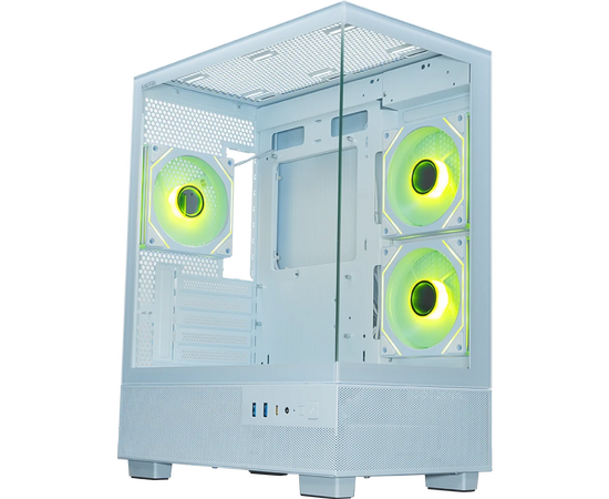 Корпус XASTRA Q400 M 3 ARGB-C6-UC White (Q400 M-3 FM12 A-C6-UC-WH) m ATX/Aquarium/Screewless/ 3x120mm ARGB PWM FM fans/Argb+PWM HUB 6port/ Type-C