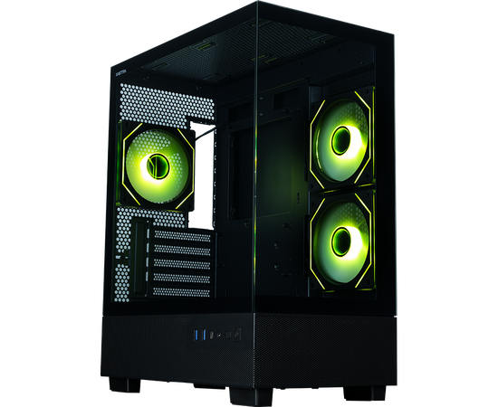 Корпус XASTRA Q400 M 3 ARGB-C6-UC Black (Q400 M-3 FM12 A-C6-UC) m ATX/Aquarium/Screewless/ 3x120mm ARGB PWM FM fans/Argb+PWM HUB 6port/ Type-C