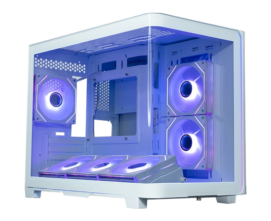 Корпус XASTRA QR600 M 6 ARGB C10-UC (QR600 M-6 FM12 A-C10-UC-L-WH) White m ATX/Aquarium/ Curve Glass/Led Strip/6x120mm ARGB PWM FM fans/ Argb+PWM HUB 10port