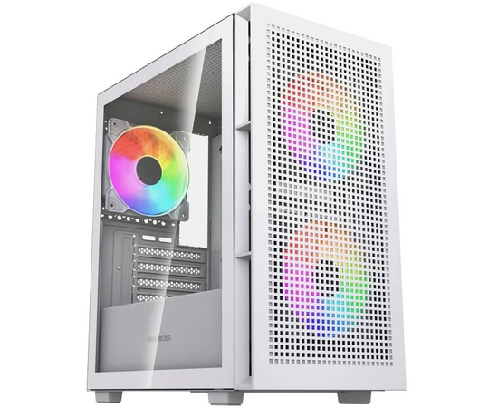 Корпус Powercase Mistral SM05 ARGB (CMMSM05 W-A3), Tempered Glass, 3x120mm ARGB PWM fans, белый, m ATX