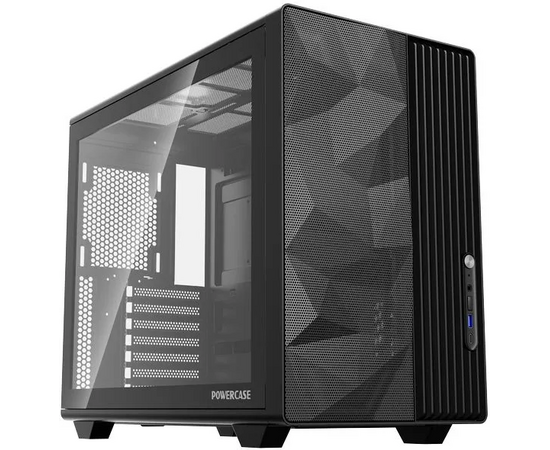 Корпус Powercase TX5 (CTX5 AB-F0), TG, Type-C, No Fans, чёрный, ATX