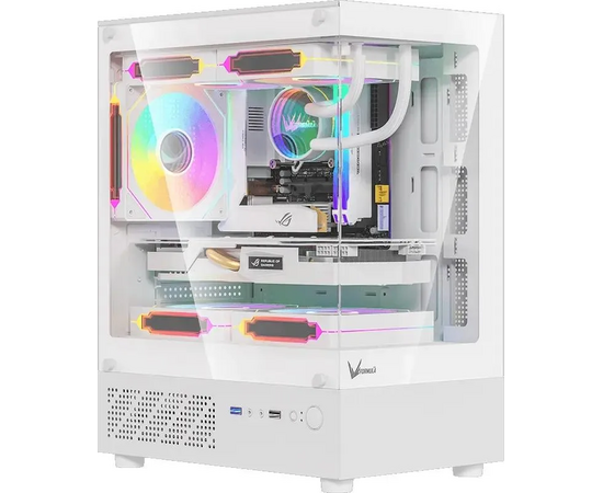 Корпус Formula Crystal Z1 CM белый без БП m ATX 5x120mm 1x USB3.0 audio bott PSU
