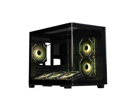 Корпус XASTRA QR500 M 6 ARGB-FM-C10-UC Black (QR500 M-6 FM12 A-C10-UC) m ATX/Aquarium/2 Curve Glass/6x120mm ARGB PWM FM fans/Argb+PWM HUB 10port /Type-C
