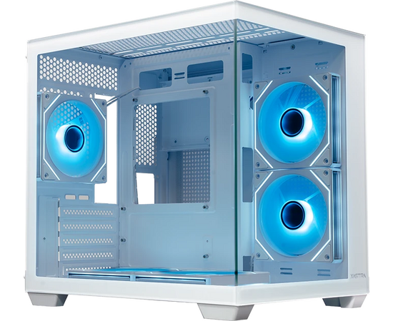 Корпус XASTRA QW400 M 5 ARGB-C6-AC White (QW400 M-5 FM12 A-C6-AC-WH) m ATX/Aquarium/Screewless/5x120mm ARGB PWM FM fans/Argb+PWM HUB 6port