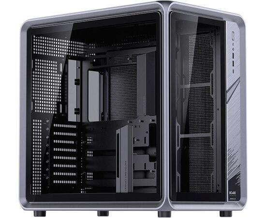 Корпус JONSBO Jonsplus BO400 без БП, боковая панель из закаленного стекла (панорама), mini-ITX, micro-ATX, ATX, серый