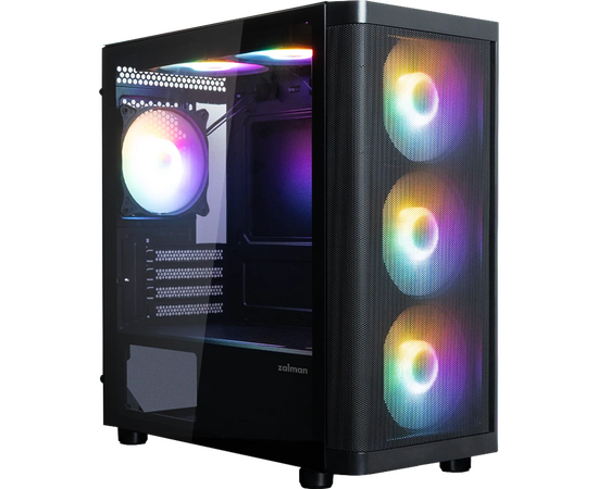 Корпус ZALMAN M4 SE, MATX, Black, Window, 1x Combo (3.5'' or 2.5''), 1x3.5", 2x2.5", 2x USB2.0,1x USB3.0, Front 3x120mm FRGB, TOP 2x120mm FRGB