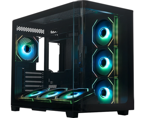 Корпус XASTRA QR500 7 ARGB-FM-C10-UC Black (QR500-7 FM12 A-C10-UC) ATX/Aquarium/ 2 Curve Glass /7*120mm ARGB PWM FM fans/ Argb+PWM HUB 10port /Type-C